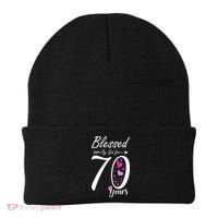 Wo 70th Birthday Tee Gift and Blessed for 70 Years Birthday Beanie thumb 0