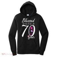 Wo 70th Birthday Tee Gift and Blessed for 70 Years Birthday Women's Hoodie thumb 0
