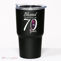 Wo 70th Birthday Tee Gift and Blessed for 70 Years Birthday Tumbler thumb 0