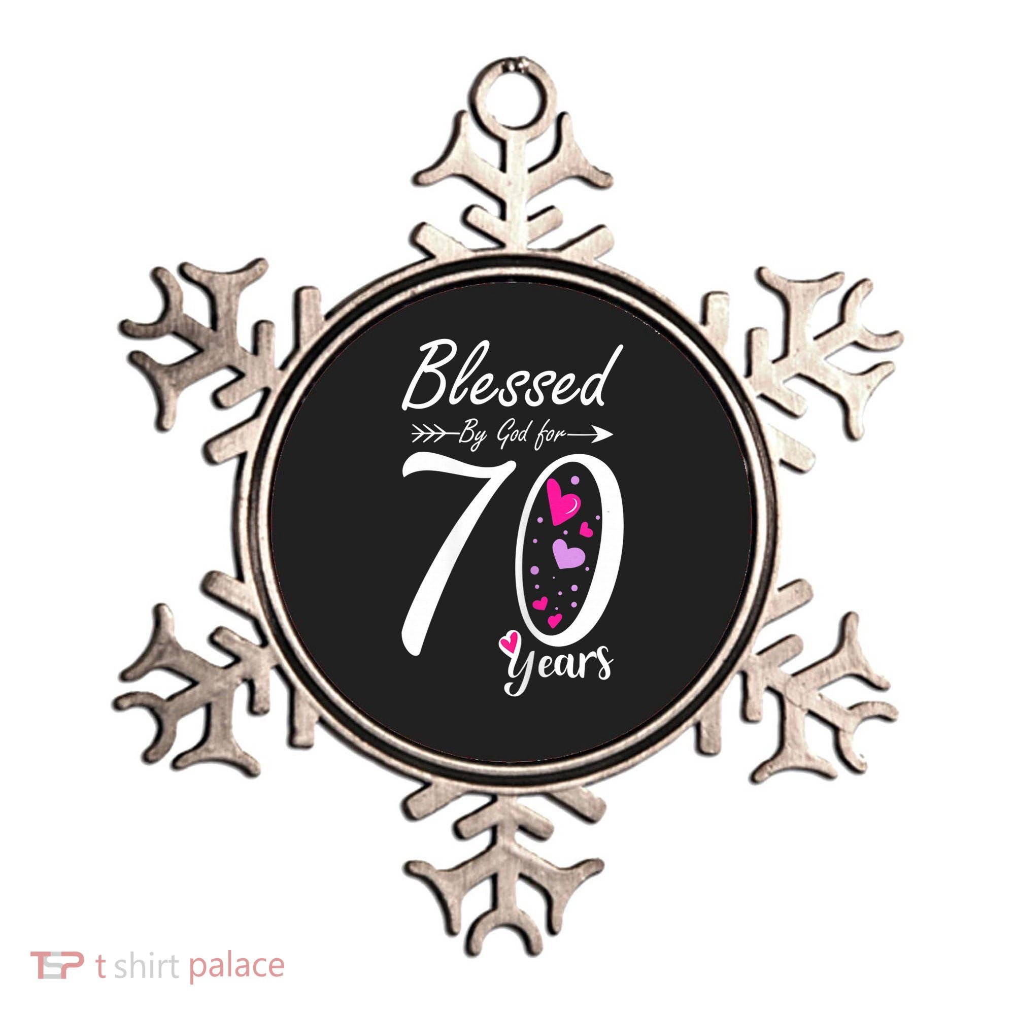 Wo 70th Birthday Tee Gift and Blessed for 70 Years Birthday Ornament