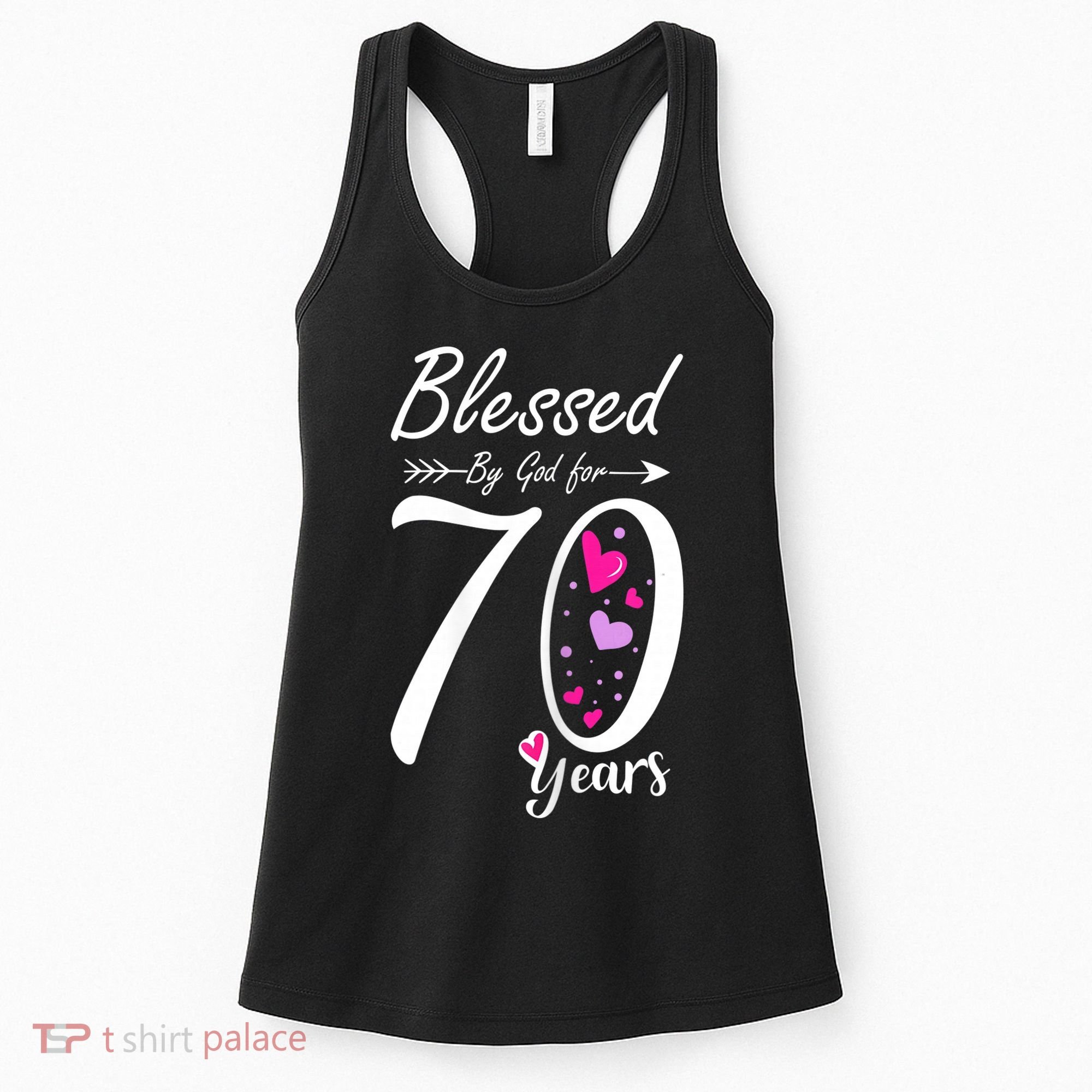 Wo 70th Birthday Tee Gift and Blessed for 70 Years Birthday Women's Tank Top