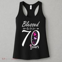 Wo 70th Birthday Tee Gift and Blessed for 70 Years Birthday Women's Tank Top thumb 3
