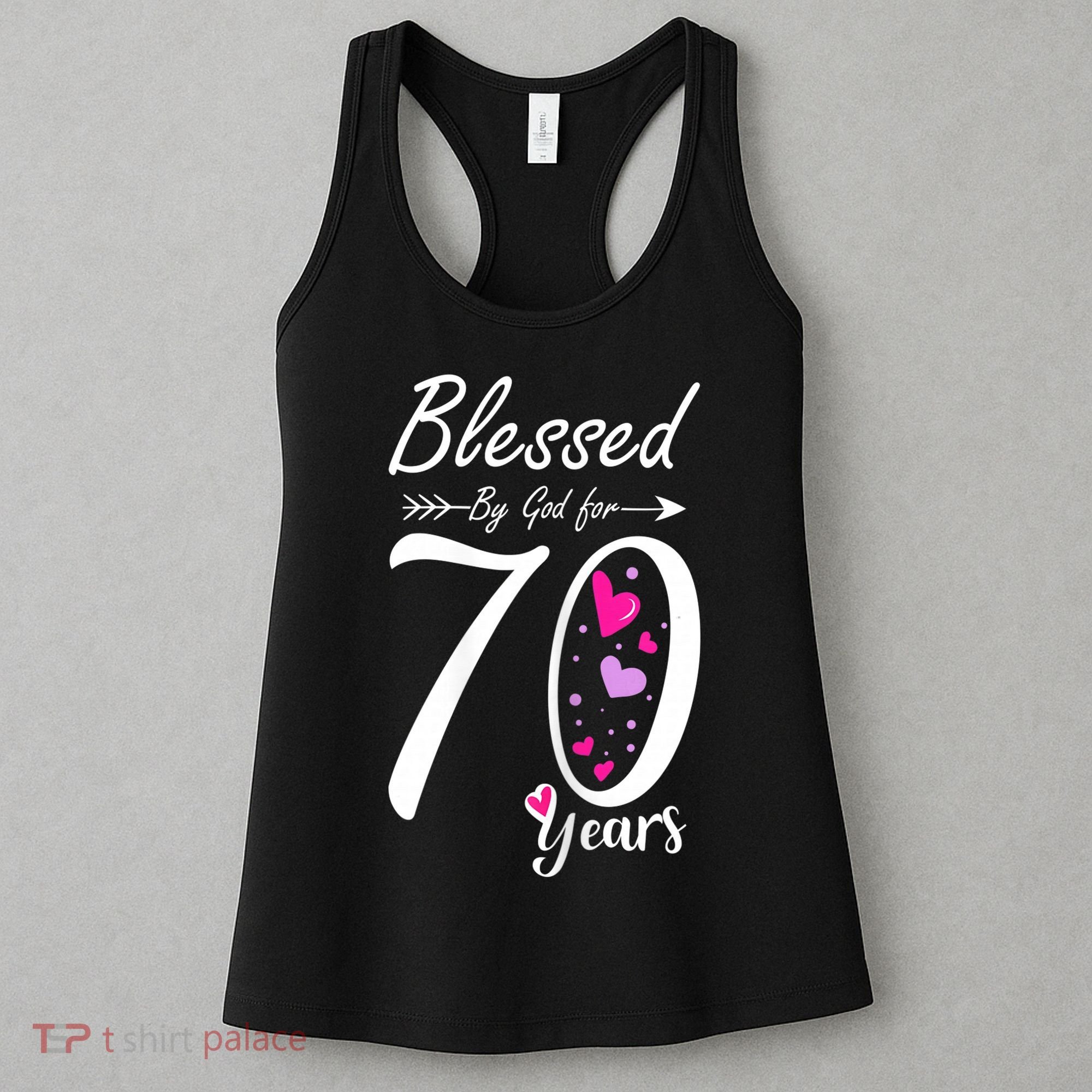 Wo 70th Birthday Tee Gift and Blessed for 70 Years Birthday Women's Tank Top