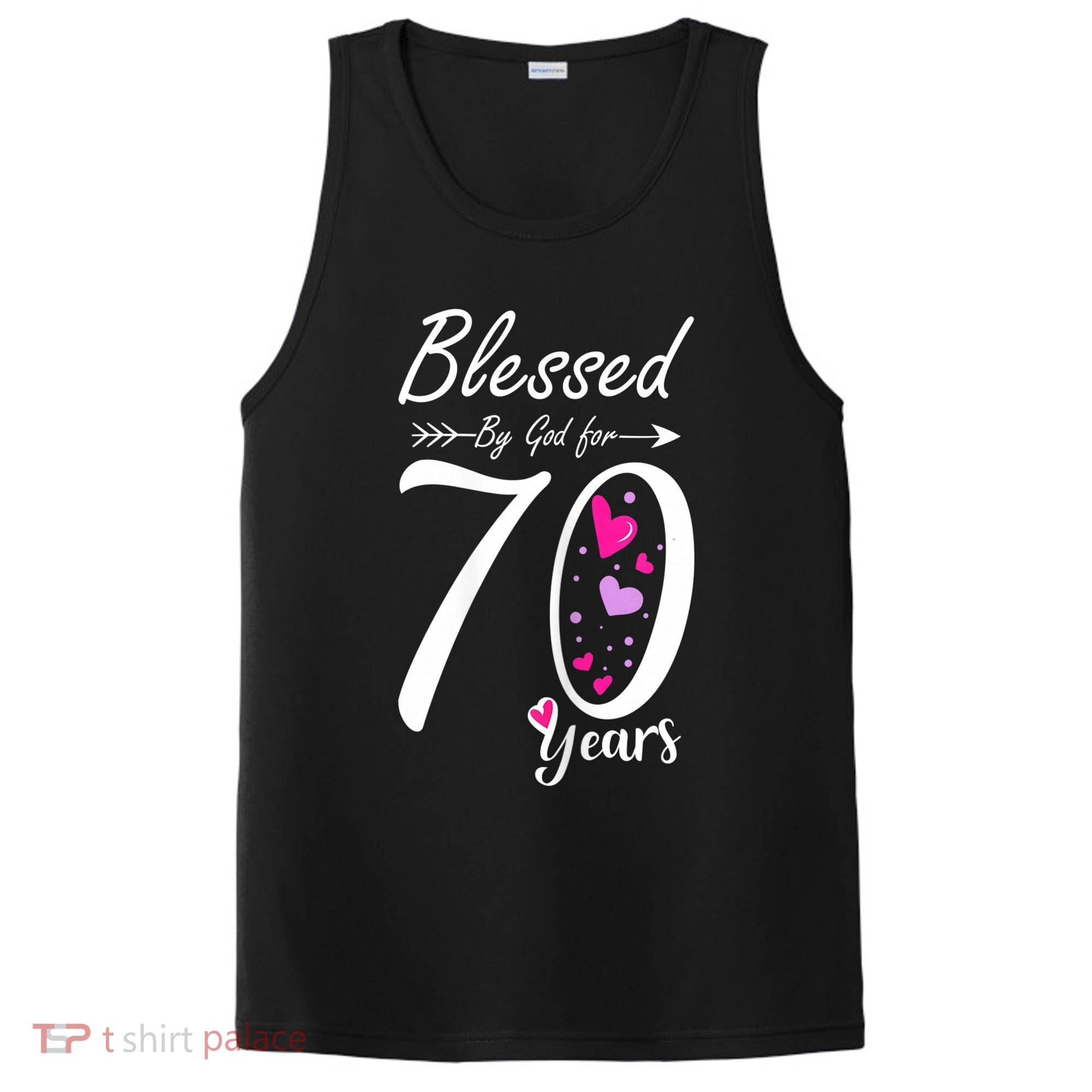 Wo 70th Birthday Tee Gift and Blessed for 70 Years Birthday PosiCharge Competitor Tank