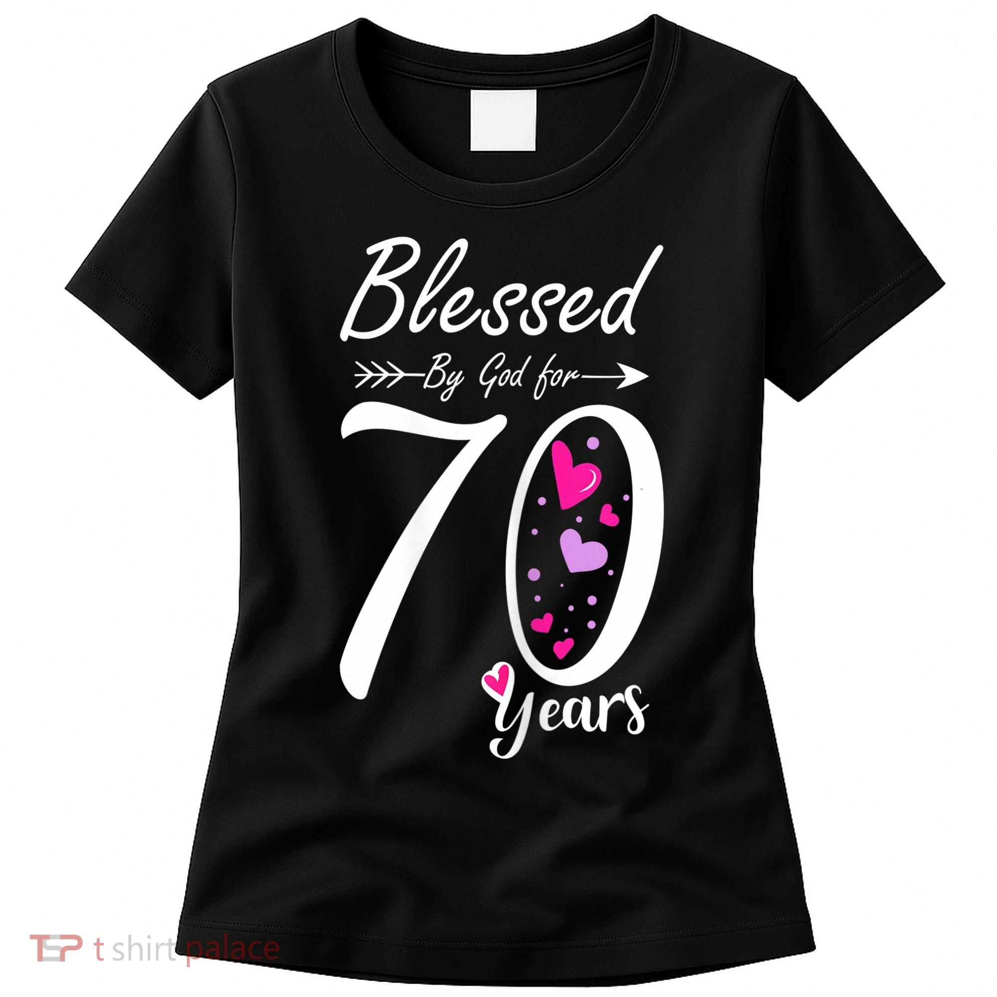Wo 70th Birthday Tee Gift and Blessed for 70 Years Birthday Women's T-Shirt