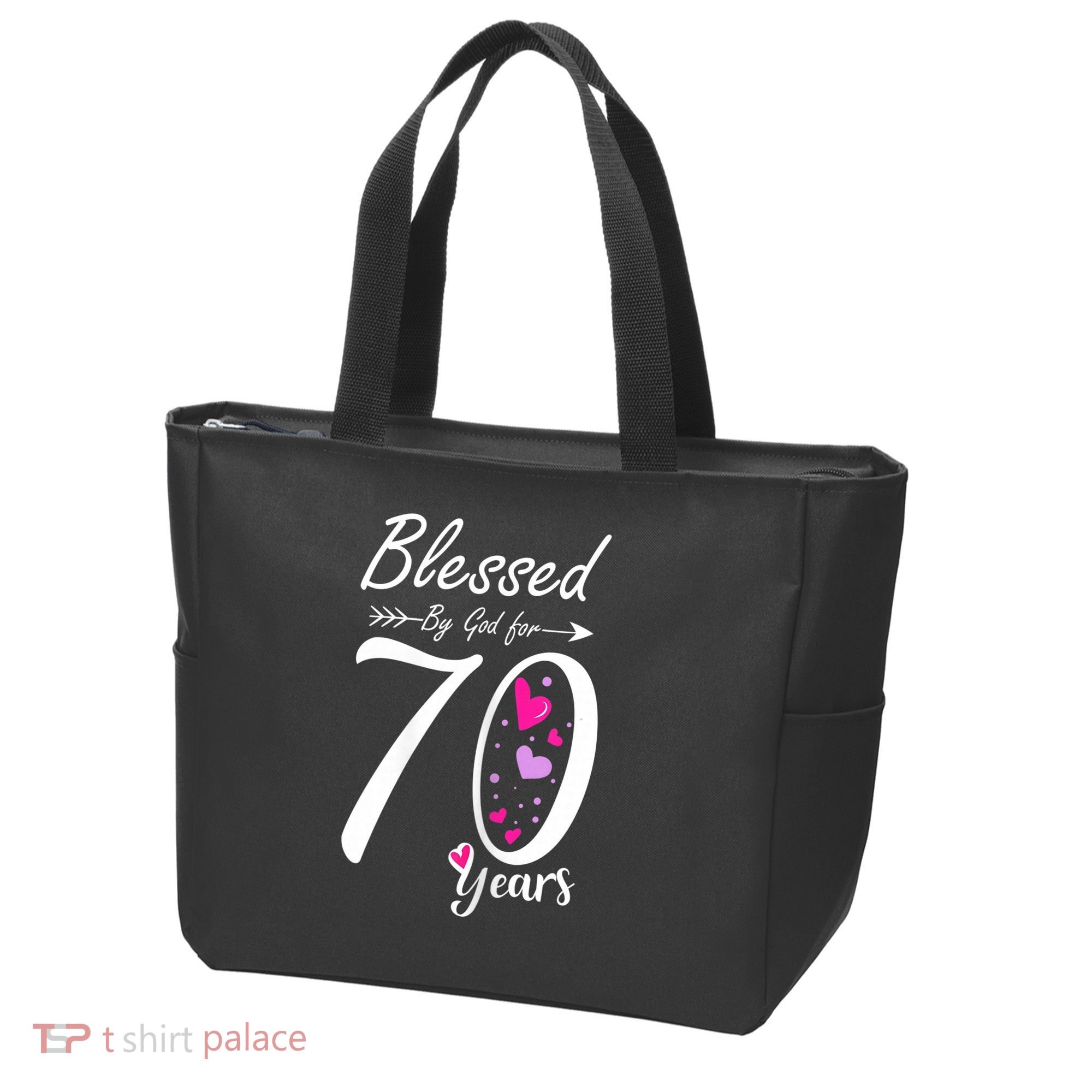 Wo 70th Birthday Tee Gift and Blessed for 70 Years Birthday Tote Bag