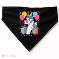 Wolf 7th Birthday Girl 7 Years Old Seventh Seven Wolf USA-Made Doggie Bandana thumb 0