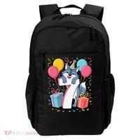 Wolf 7th Birthday Girl 7 Years Old Seventh Seven Wolf Backpack thumb 0