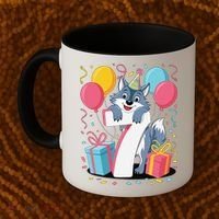 Wolf 7th Birthday Girl 7 Years Old Seventh Seven Wolf Coffee Mug thumb 2