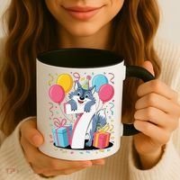 Wolf 7th Birthday Girl 7 Years Old Seventh Seven Wolf Coffee Mug thumb 3