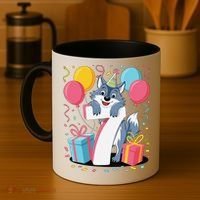 Wolf 7th Birthday Girl 7 Years Old Seventh Seven Wolf Coffee Mug thumb 4