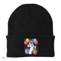 Wolf 7th Birthday Girl 7 Years Old Seventh Seven Wolf Beanie thumb 0