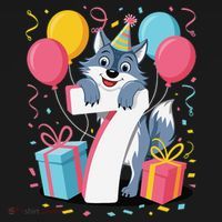 Wolf 7th Birthday Girl 7 Years Old Seventh Seven Wolf Women's Hoodie thumb 2