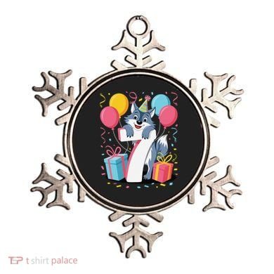 Wolf 7th Birthday Girl 7 Years Old Seventh Seven Wolf Ornament