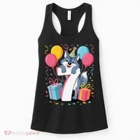 Wolf 7th Birthday Girl 7 Years Old Seventh Seven Wolf Women's Tank Top thumb 0