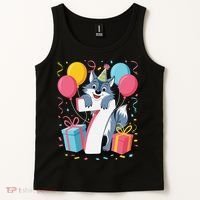 Wolf 7th Birthday Girl 7 Years Old Seventh Seven Wolf Tank Top thumb 2