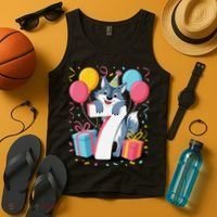 Wolf 7th Birthday Girl 7 Years Old Seventh Seven Wolf Tank Top thumb 4