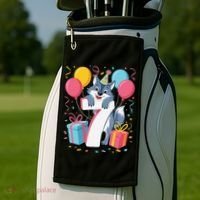 Wolf 7th Birthday Girl 7 Years Old Seventh Seven Wolf Golf Towel thumb 2