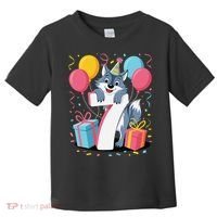 Wolf 7th Birthday Girl 7 Years Old Seventh Seven Wolf Toddler T-Shirt thumb 0