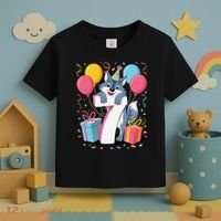 Wolf 7th Birthday Girl 7 Years Old Seventh Seven Wolf Toddler T-Shirt thumb 3