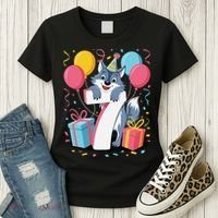 Wolf 7th Birthday Girl 7 Years Old Seventh Seven Wolf Women's T-Shirt thumb 3