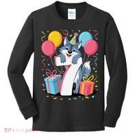Wolf 7th Birthday Girl 7 Years Old Seventh Seven Wolf Kids Long Sleeve Shirt thumb 0