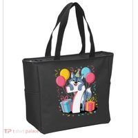 Wolf 7th Birthday Girl 7 Years Old Seventh Seven Wolf Tote Bag thumb 2