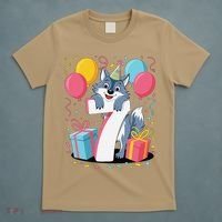Wolf 7th Birthday Girl 7 Years Old Seventh Seven Wolf T-Shirt thumb 5