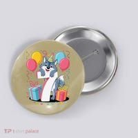 Wolf 7th Birthday Girl 7 Years Old Seventh Seven Wolf Button thumb 0