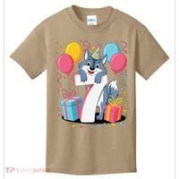 Wolf 7th Birthday Girl 7 Years Old Seventh Seven Wolf Kids T-Shirt thumb 0