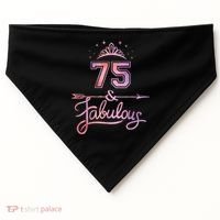 Wo 75 Years Old And Fabulous Happy 75th Birthday Present USA-Made Doggie Bandana thumb 0