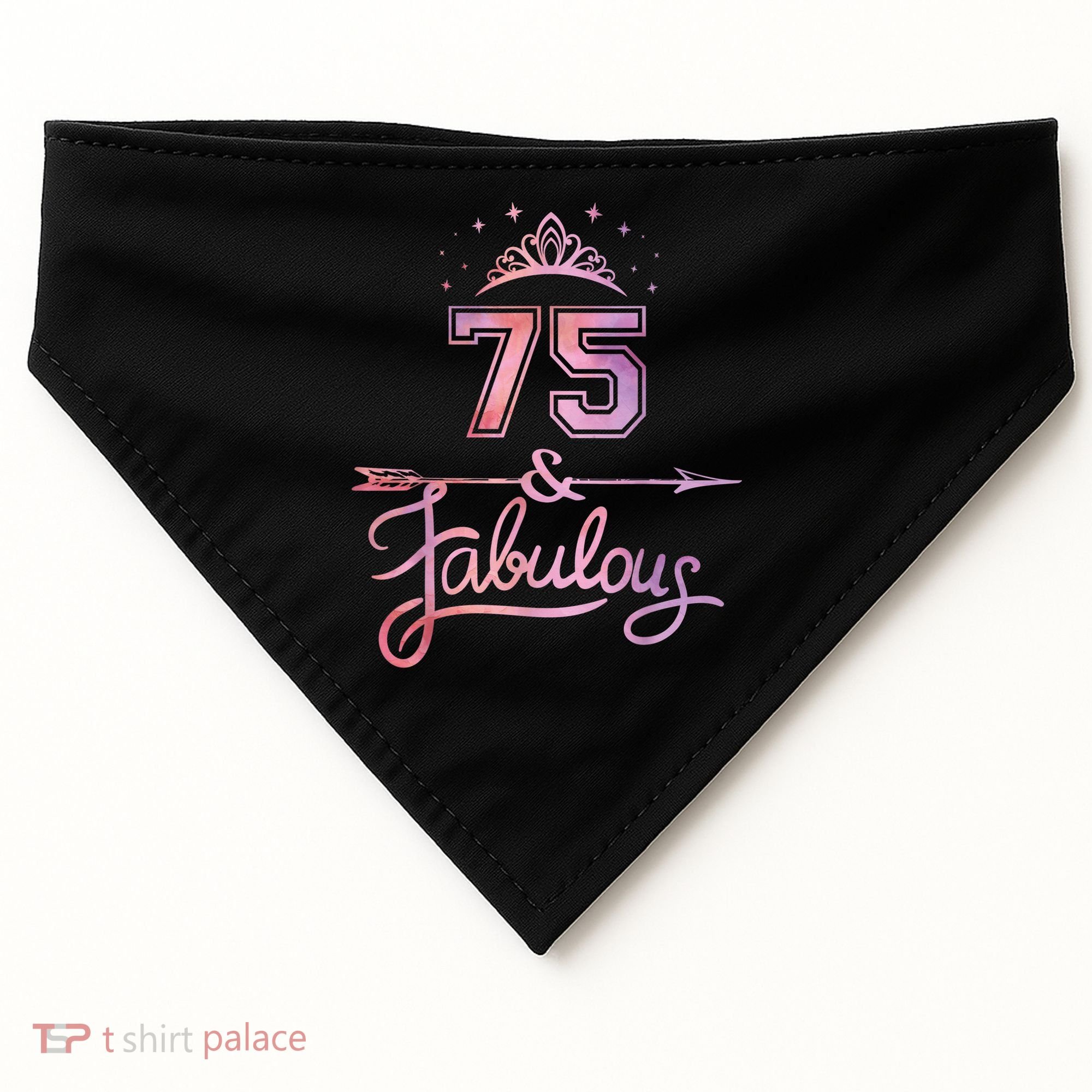Wo 75 Years Old And Fabulous Happy 75th Birthday Present USA-Made Doggie Bandana