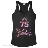 Wo 75 Years Old And Fabulous Happy 75th Birthday Present Ladies PosiCharge Competitor Racerback Tank thumb 0