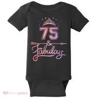 Wo 75 Years Old And Fabulous Happy 75th Birthday Present Baby Bodysuit thumb 0
