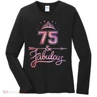 Wo 75 Years Old And Fabulous Happy 75th Birthday Present Women's Long Sleeve Shirt thumb 0