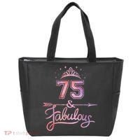 Wo 75 Years Old And Fabulous Happy 75th Birthday Present Tote Bag thumb 0