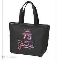 Wo 75 Years Old And Fabulous Happy 75th Birthday Present Tote Bag thumb 3