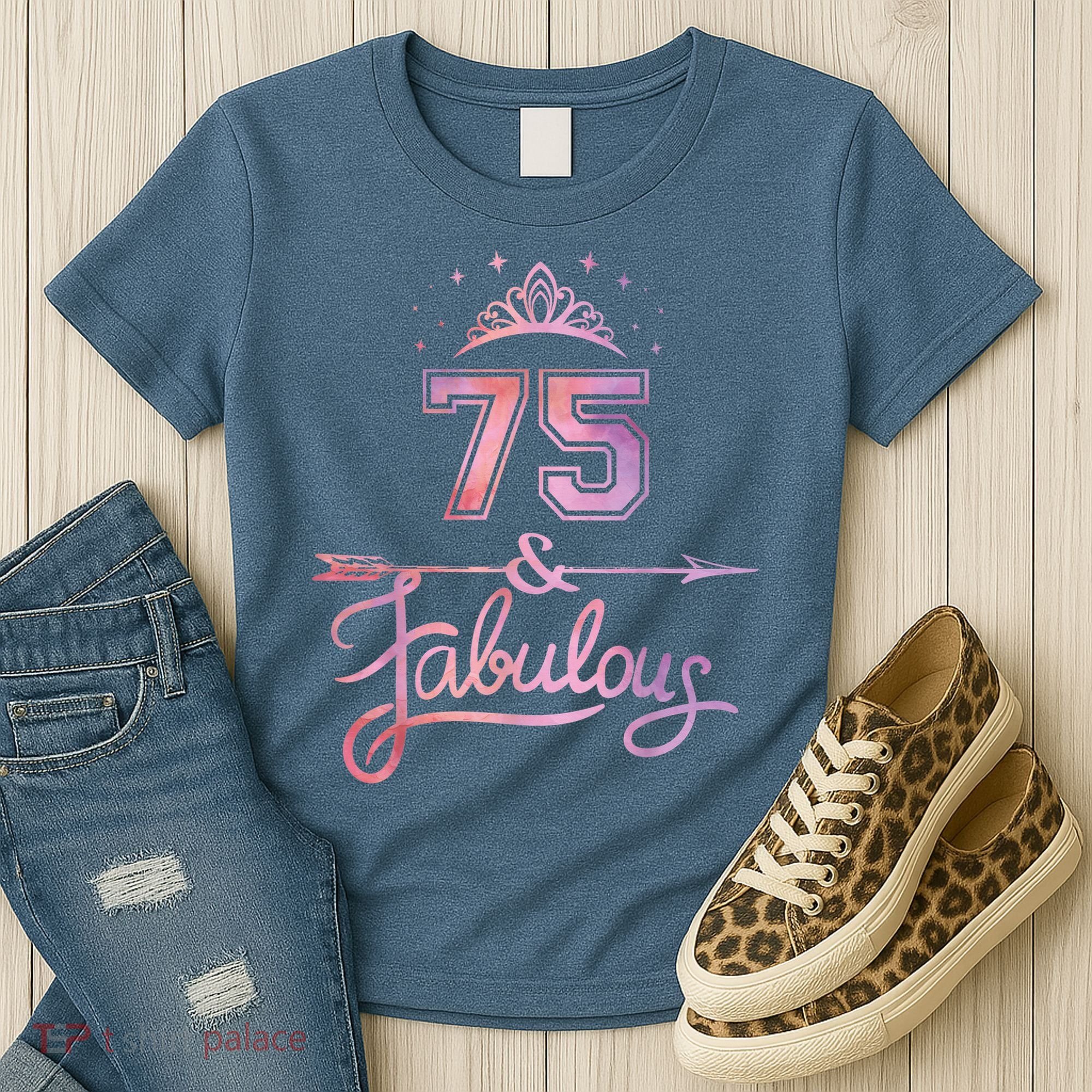 Wo 75 Years Old And Fabulous Happy 75th Birthday Present Women's T-Shirt
