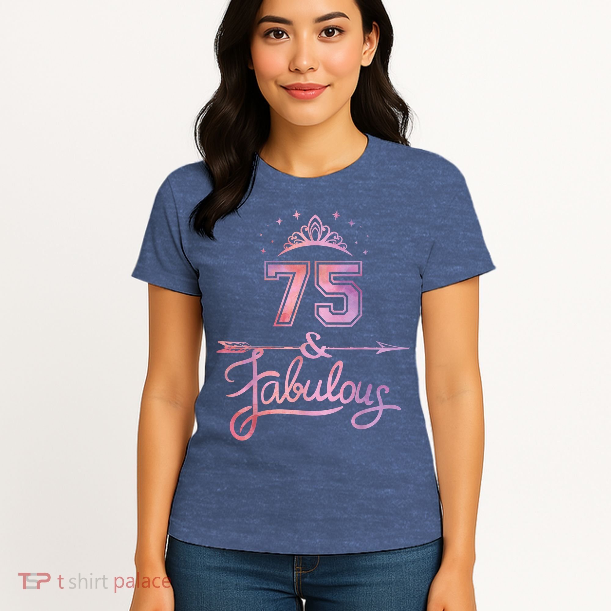 Wo 75 Years Old And Fabulous Happy 75th Birthday Present Women's T-Shirt