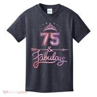 Wo 75 Years Old And Fabulous Happy 75th Birthday Present Kids T-Shirt thumb 0