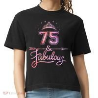 Women 75 Years Old And Fabulous Happy 75th Birthday Comfort Colors Boxy T-Shirt thumb 0
