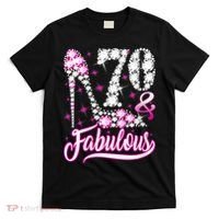 WoM.e.ns 70 Years Old Gifts 70 & Fabulous 70th Birthday Pink Diamond V-Neck T-Shirt thumb 0