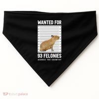 Wanted 93 Felonies Capybara Mugshots Rodent Owners USA-Made Doggie Bandana thumb 0