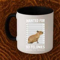 Wanted 93 Felonies Capybara Mugshots Rodent Owners Coffee Mug thumb 2