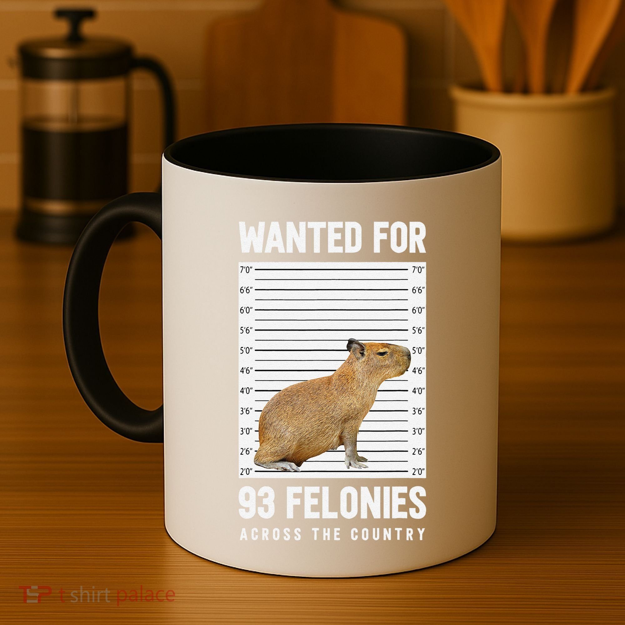 Wanted 93 Felonies Capybara Mugshots Rodent Owners Coffee Mug