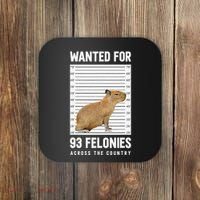 Wanted 93 Felonies Capybara Mugshots Rodent Owners Coaster thumb 0