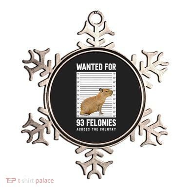 Wanted 93 Felonies Capybara Mugshots Rodent Owners Ornament