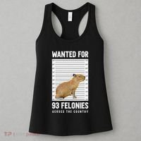 Wanted 93 Felonies Capybara Mugshots Rodent Owners Women's Tank Top thumb 3