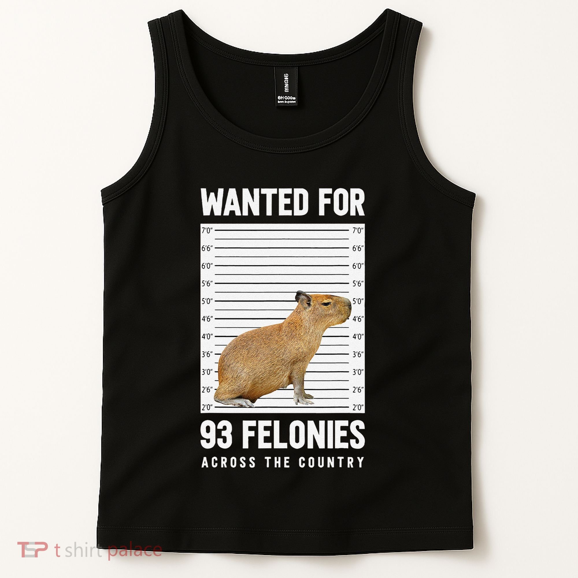 Wanted 93 Felonies Capybara Mugshots Rodent Owners Tank Top