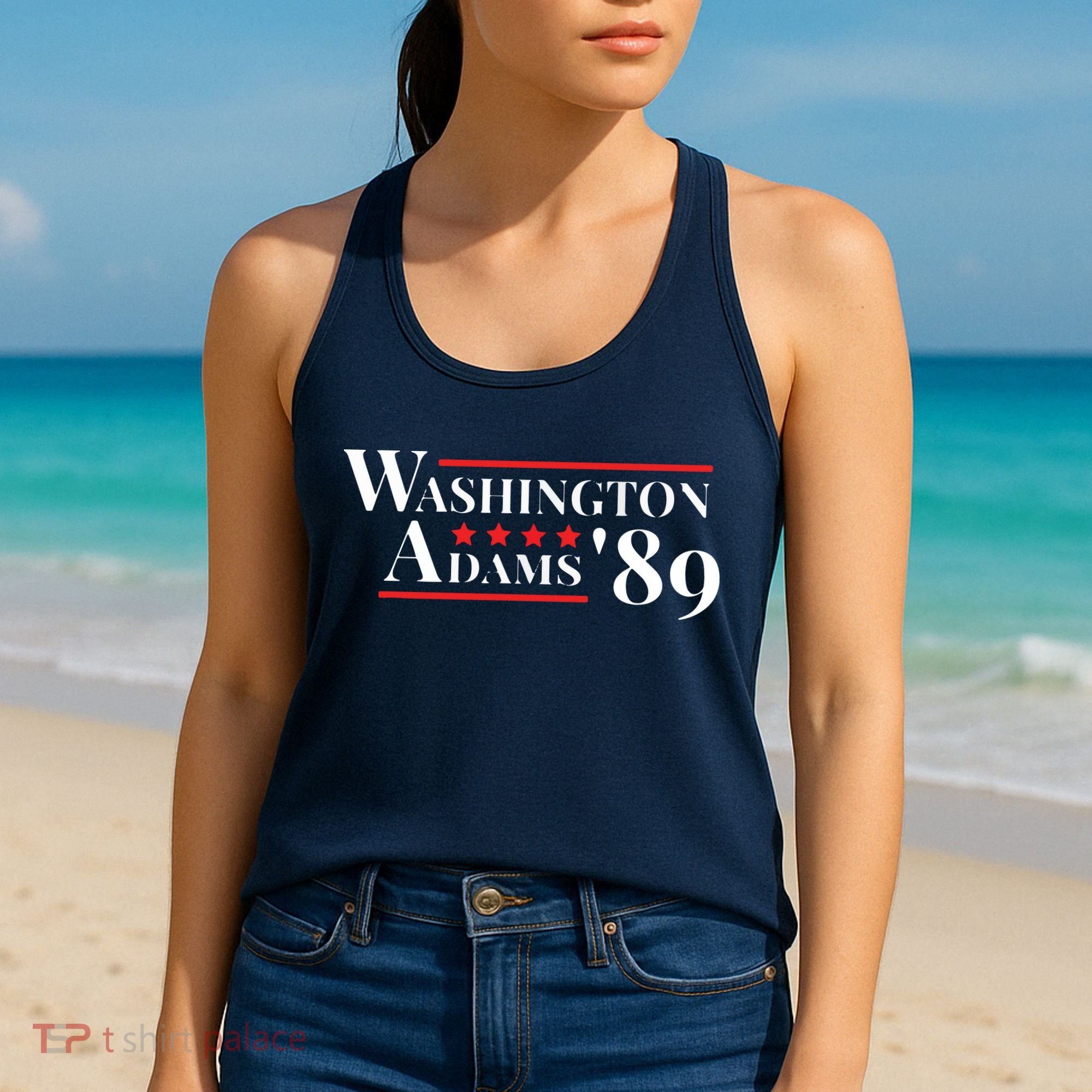 Washington Adams 1789 American Presidents Day US History Women's Tank Top